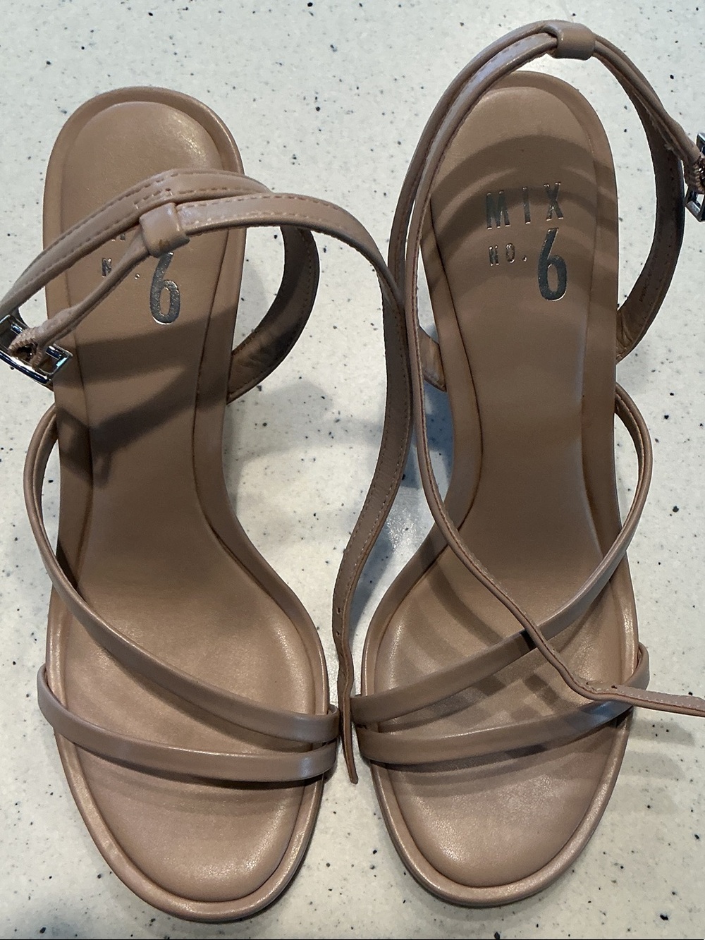 No. 6 Harlow Nude Strappy Ankle-Wrap Sandals